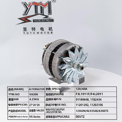 YTM VA206 12V 60A Альтернатор 439190 11201292 11203106 для двигателя Deutz F3L1011F F4L2011