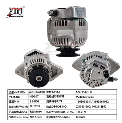 12V 35A 1PK Генератор усиленный типа DENSO для двигателя Kubota V2403 D1703 OE 1963064011 0210801190 1012112950